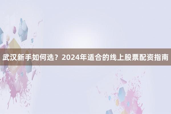 武汉新手如何选？2024年适合的线上股票配资指南