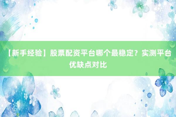 【新手经验】股票配资平台哪个最稳定?实测平台优缺点对比