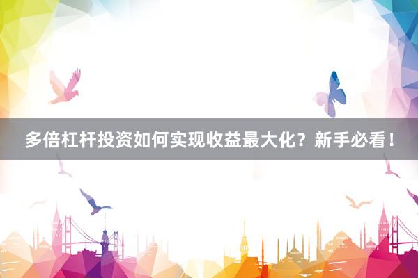 多倍杠杆投资如何实现收益最大化？新手必看！