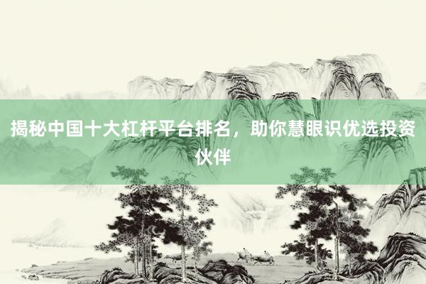 揭秘中国十大杠杆平台排名，助你慧眼识优选投资伙伴
