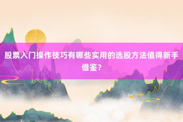 股票入门操作技巧有哪些实用的选股方法值得新手借鉴？