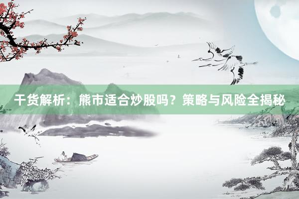 干货解析:熊市适合炒股吗?策略与风险全揭秘