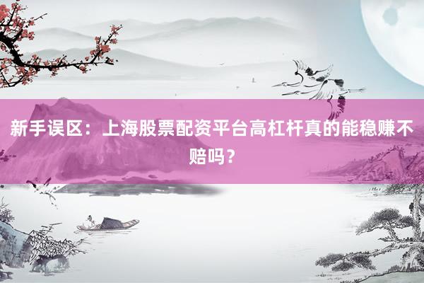 新手误区：上海股票配资平台高杠杆真的能稳赚不赔吗？