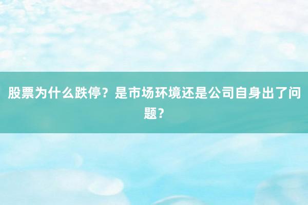股票为什么跌停？是市场环境还是公司自身出了问题？