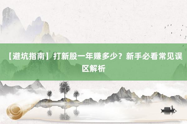 【避坑指南】打新股一年赚多少？新手必看常见误区解析