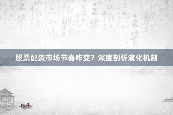 股票配资市场节奏咋变？深度剖析演化机制