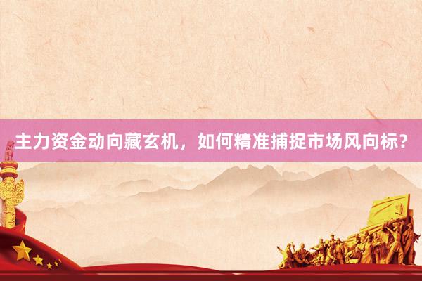 主力资金动向藏玄机，如何精准捕捉市场风向标？