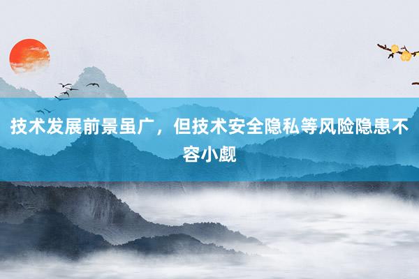 技术发展前景虽广，但技术安全隐私等风险隐患不容小觑