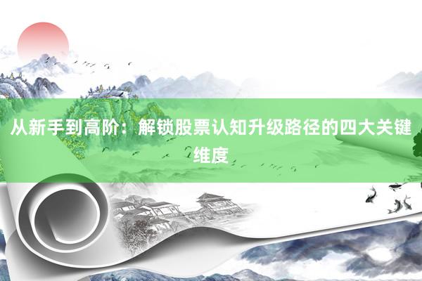 从新手到高阶：解锁股票认知升级路径的四大关键维度