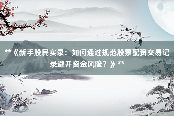 **《新手股民实录：如何通过规范股票配资交易记录避开资金风险？》**