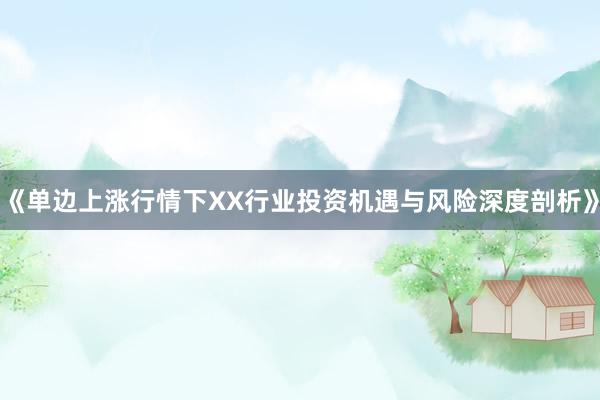 《单边上涨行情下XX行业投资机遇与风险深度剖析》