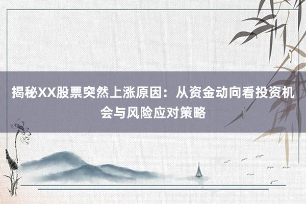 揭秘XX股票突然上涨原因：从资金动向看投资机会与风险应对策略
