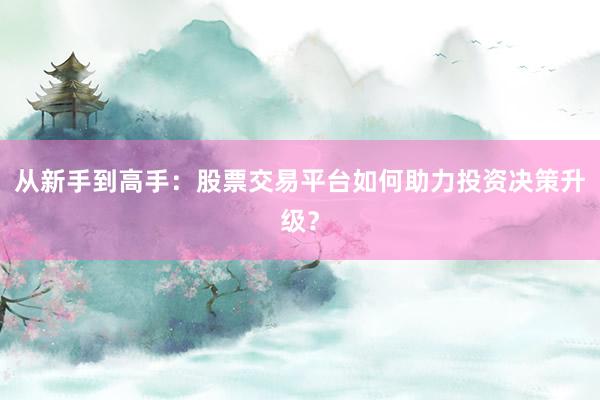 从新手到高手：股票交易平台如何助力投资决策升级？